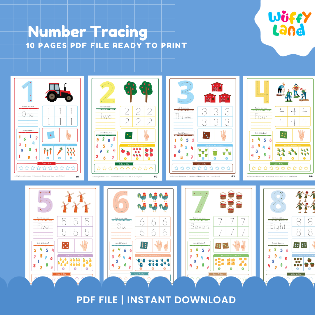 Number Tracing Worksheets for Kids - Fun & Engaging Learning Printables!