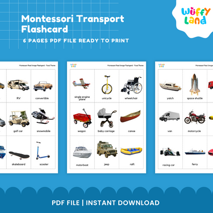 Montessori Transport Flashcard