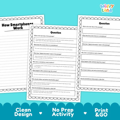 How Smartphones Work Reading Passage and Comprehension Questions Worksheets