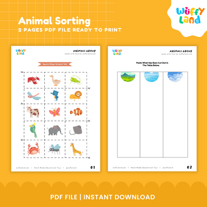 Animal Sorting (Air, water and land)