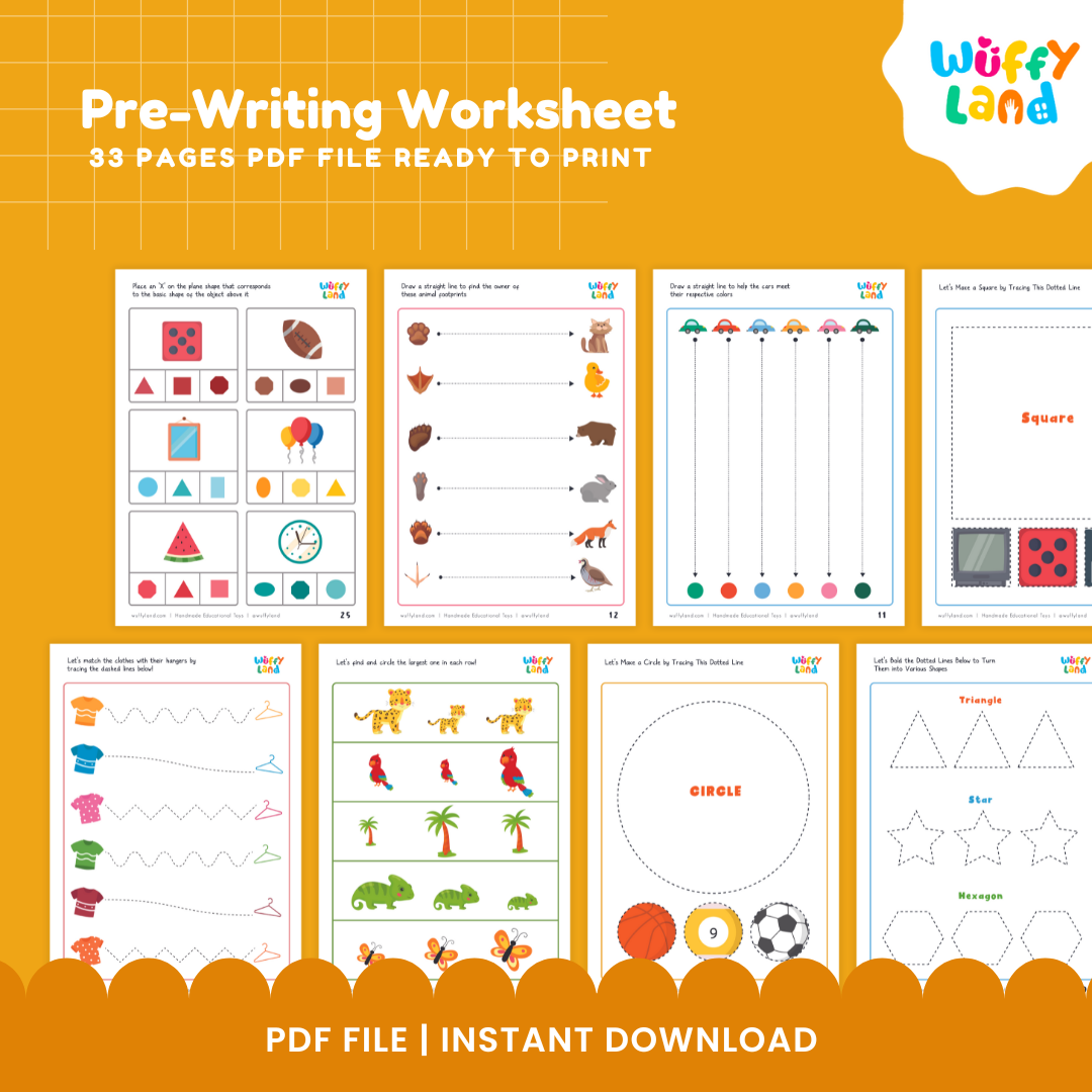 Pre-Writing Worksheets for Preschoolers - Educational Tracing Activities - Early Learning Printable