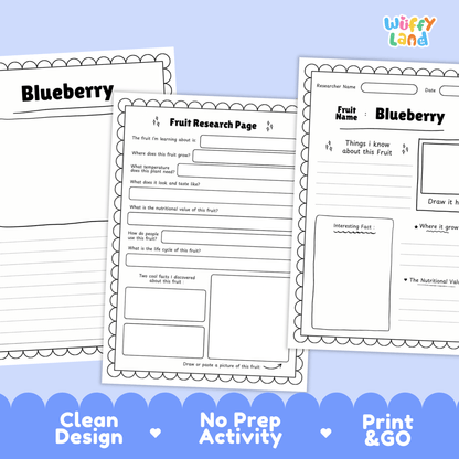 Blueberry Science Activity | Fruit Research Project | Biology | Nature Study