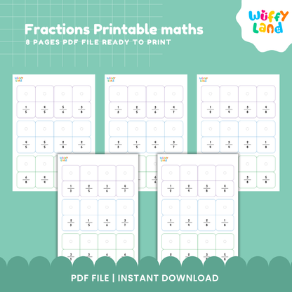 Lembar Kerja Pecahan yang Dapat Dicetak untuk Anak-Anak - Pusat Matematika Pencocokan Pecahan Visual