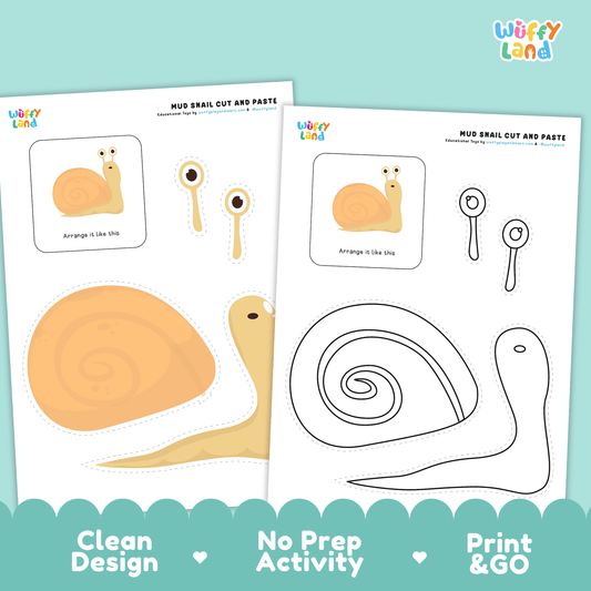Mud Snail Cut and Paste Craft | Snail Coloring Page & Animal ActivityMud Snail