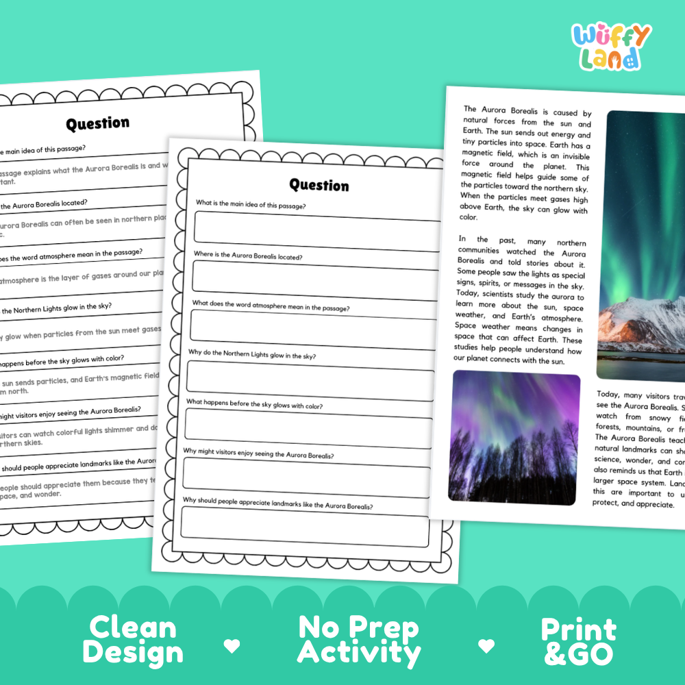 Aurora Borealis Landmark Reading Passage and Comprehension Questions