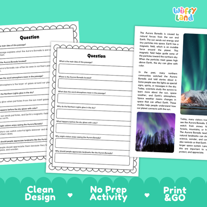 Aurora Borealis Landmark Reading Passage and Comprehension Questions