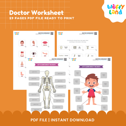 Doctor Themed Worksheets for Kids: Fun & Educational Activities | Printable PDF | Instant Download