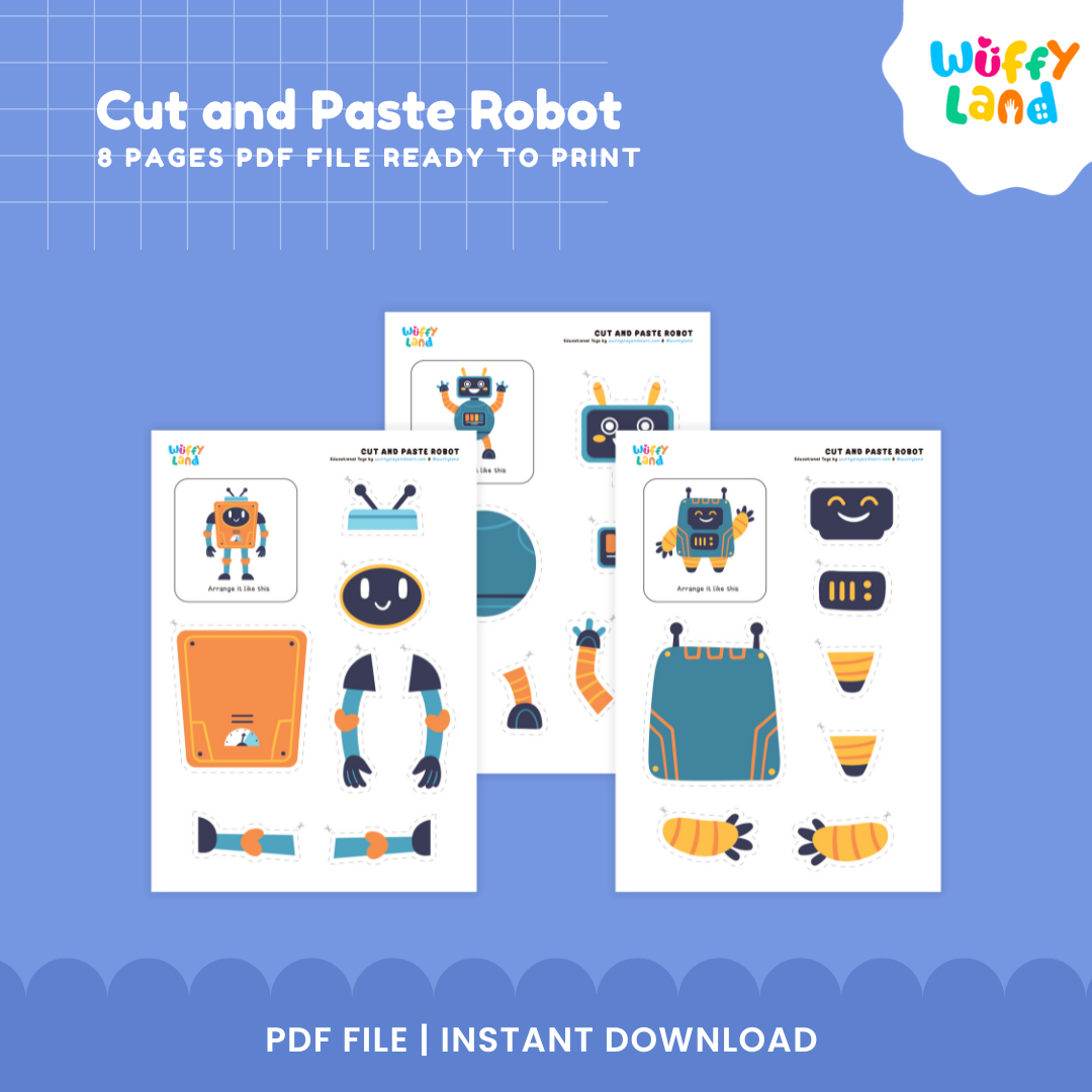 Membuat Robot Potong dan Tempel - Aktivitas Robot yang Dapat Dicetak untuk Anak-Anak