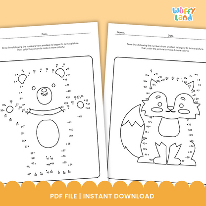 Autumn Dot to Dot and Coloring Pages - Fall Activities for Kids