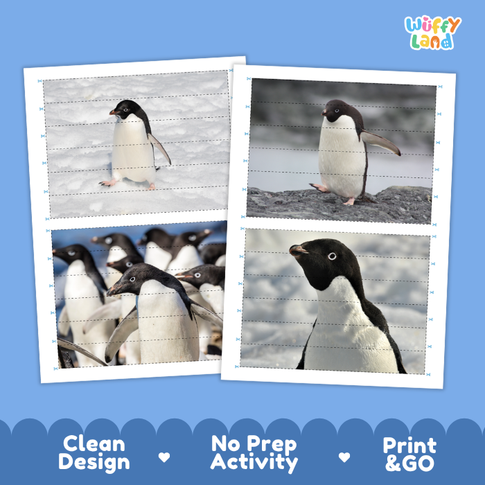 Adelia Penguin Cut and Match Activity Printables Worksheets