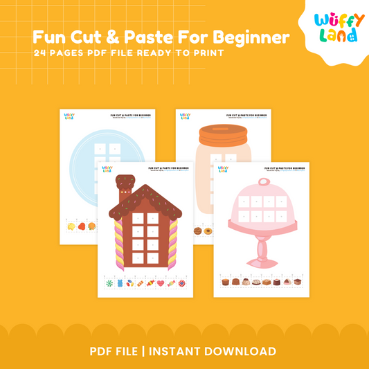 Fun Cut and Paste Worksheets for Beginners - Fine Motor Skills Activities - Preschool & Kindergarten