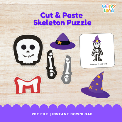 Skeleton Craft Halloween Cut & Paste Activities October Bulletin Board