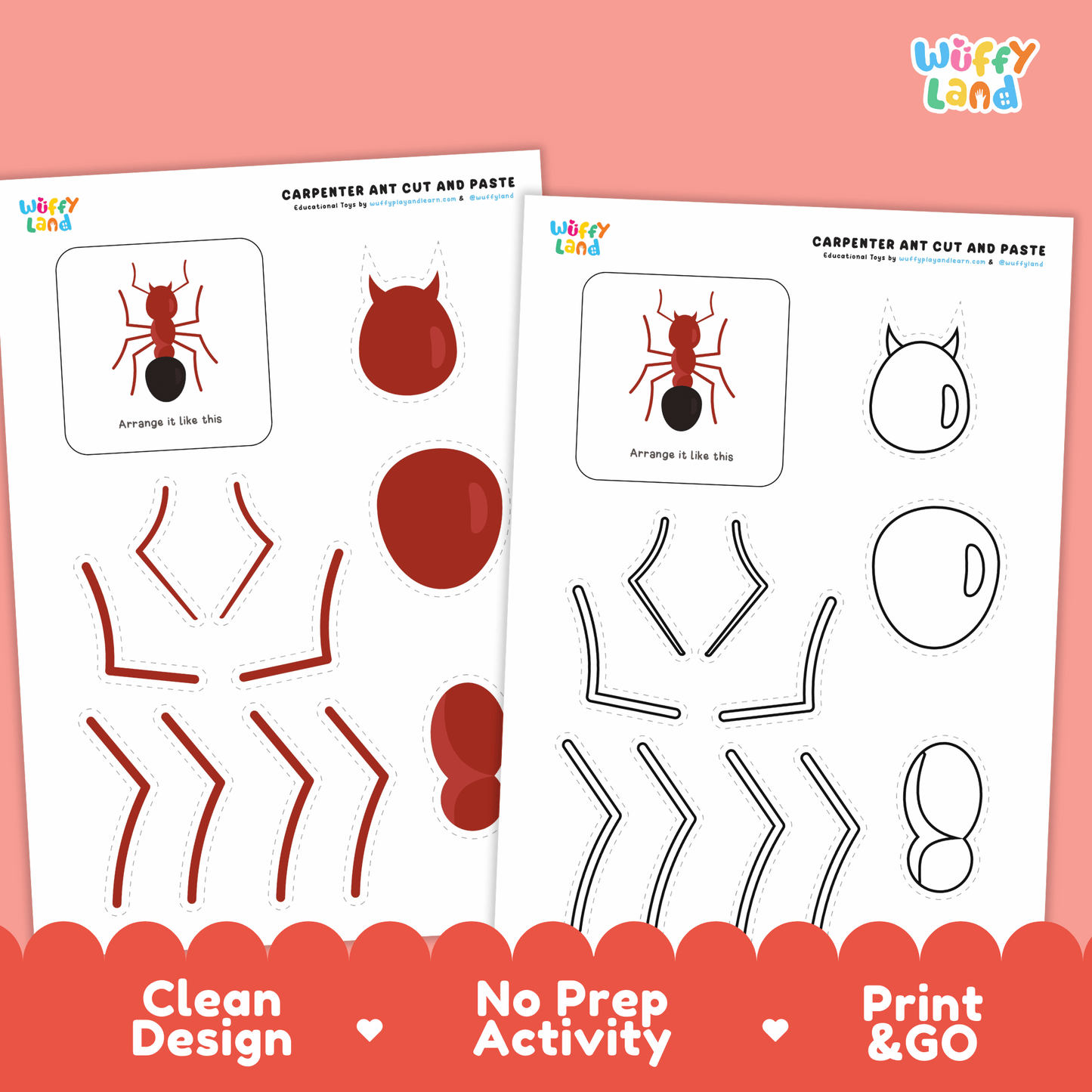 Carpenter Ant Cut and Paste Craft | Ant Coloring Page & Insect Activity