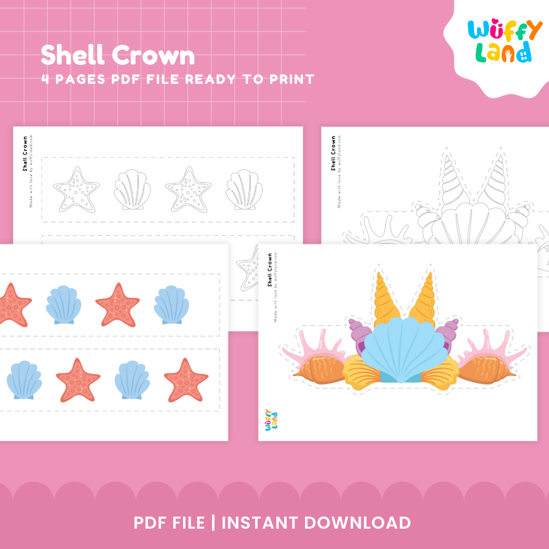 Shell Crown Printable Craft - Fun Ocean-Themed Activity for Kids!