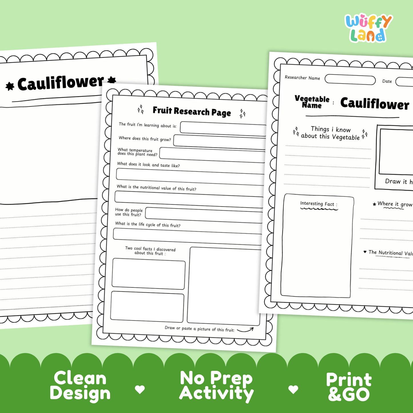 Cauliflower Research Project | Vegetable Science Activity | Plant Study | Food