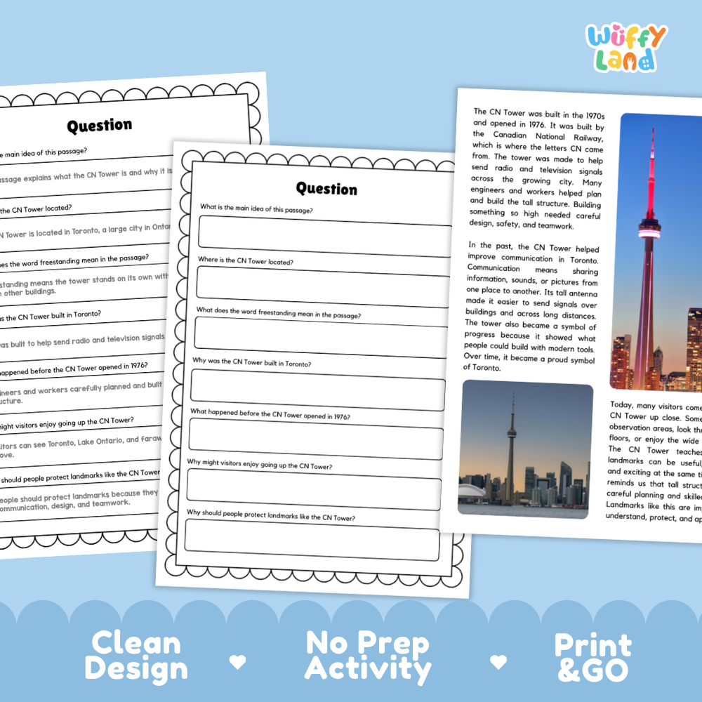 CN Tower Landmark Reading Passage and Comprehension Questions