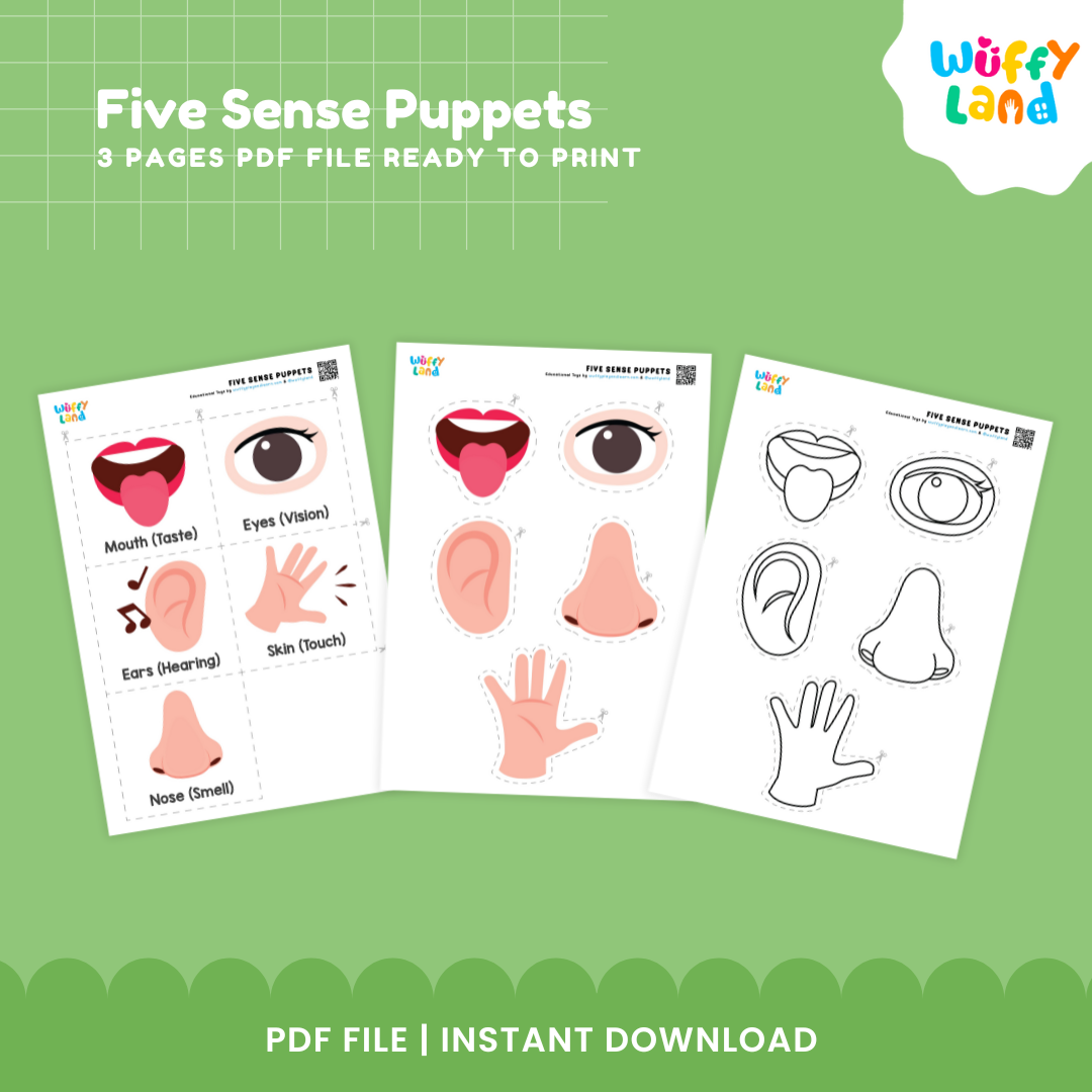 Five Sense Puppets – Fun Educational Printable for Kids!