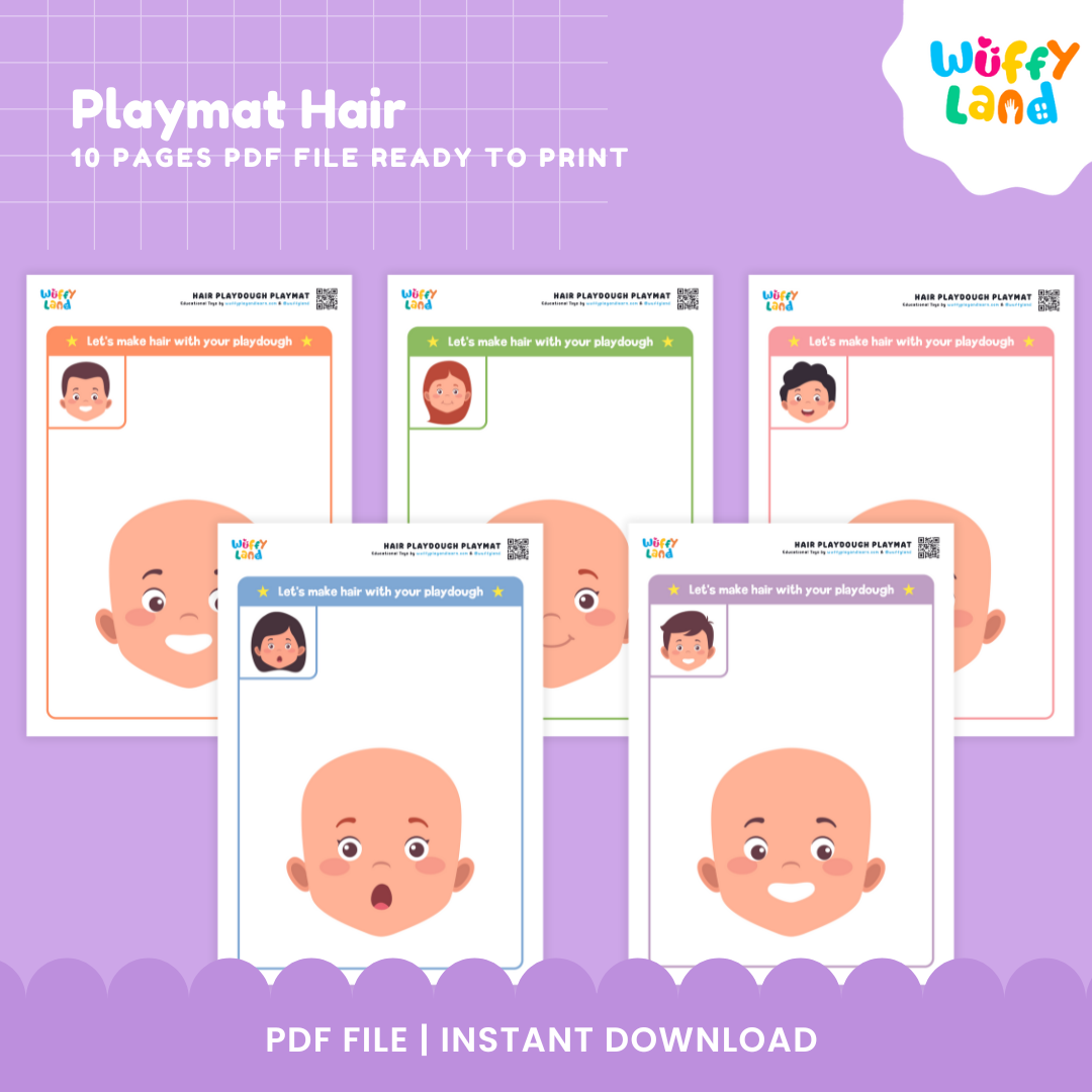 Playmat Hair Styling Activity - 4 Pages of Creative Fun for Kids!