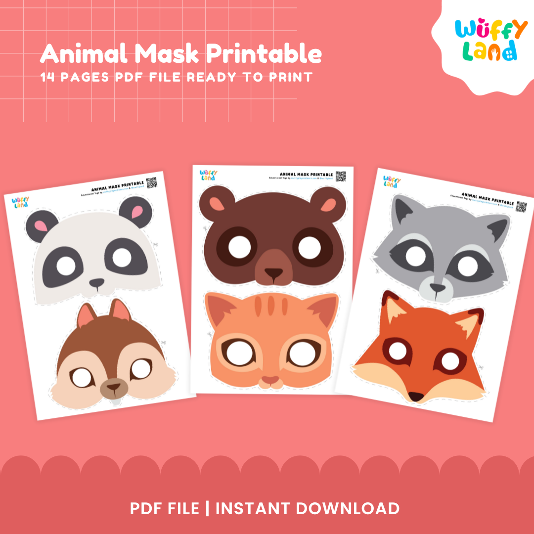 Printable Animal Masks for Kids - DIY Animal Party Masks - Fun Animal Face