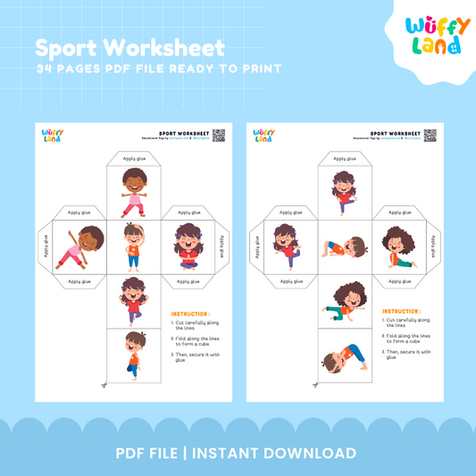 Sports-Themed Worksheets for Kids: Fun & Educational Activities | Printable PDF | Instant Download