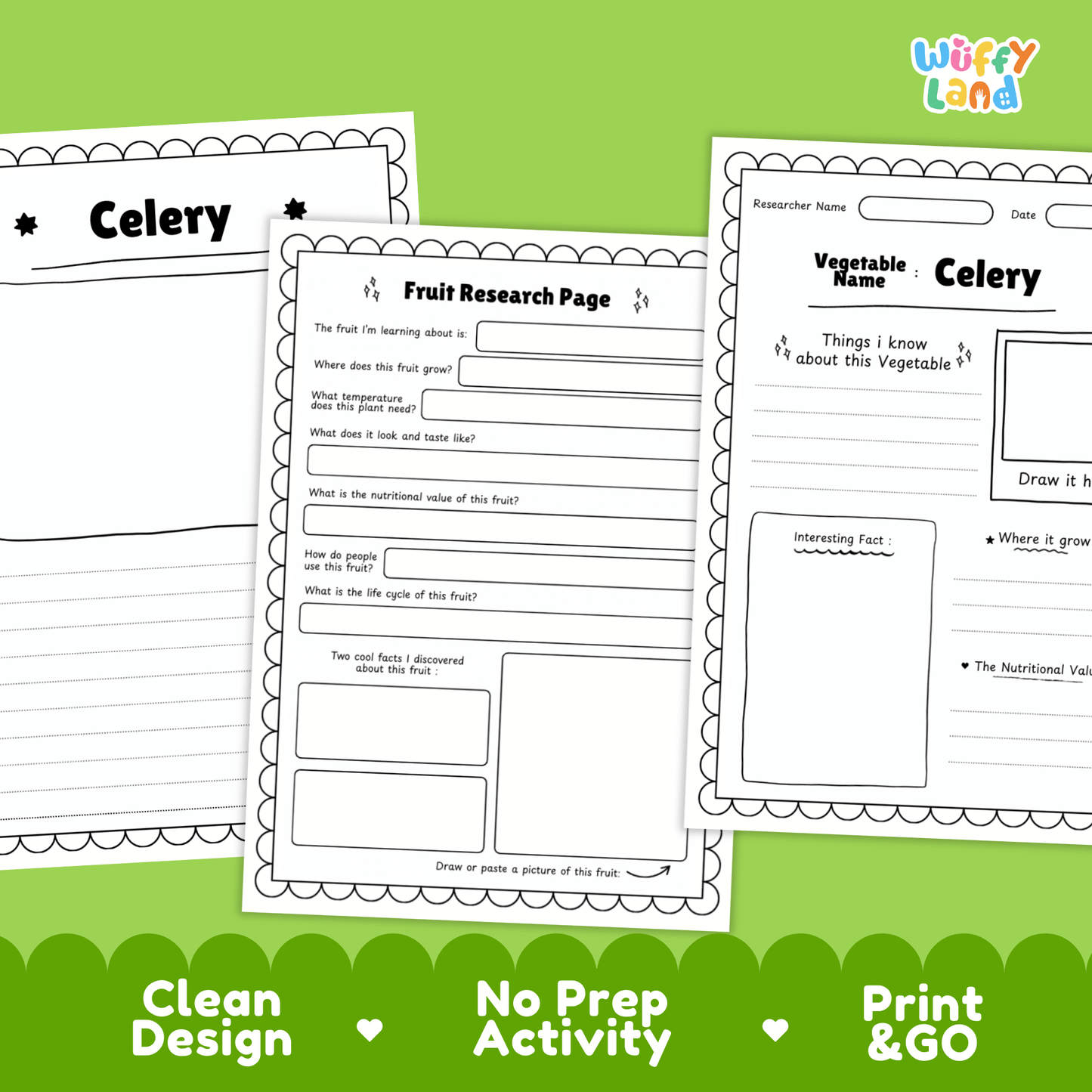 Celery Research Project | Vegetable Science Activity | Plant Study | Food Nutrit