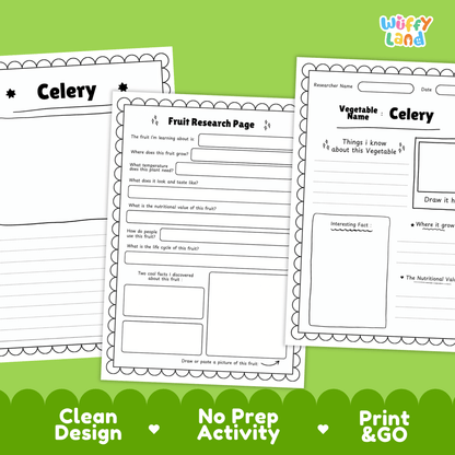 Celery Research Project | Vegetable Science Activity | Plant Study | Food Nutrit
