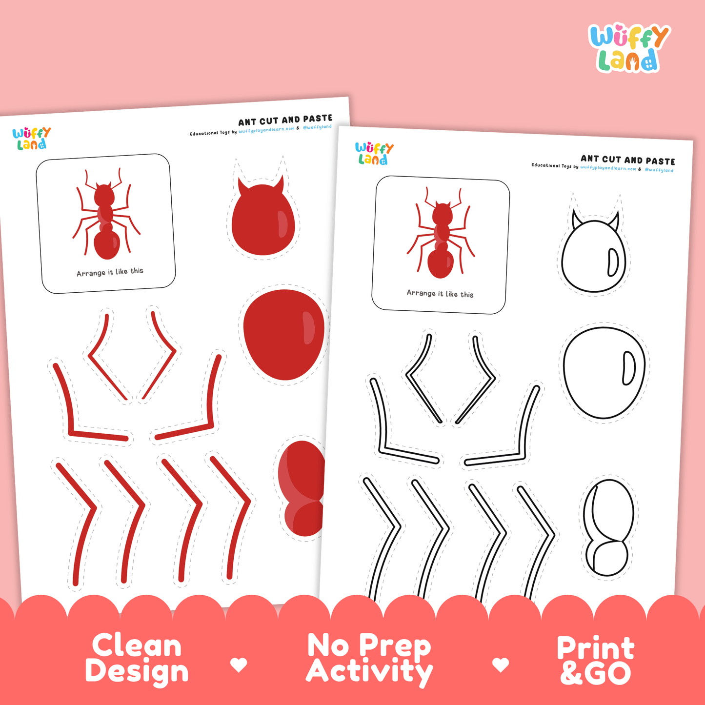Ant Cut and Paste Craft | Ant Craft Coloring Page & Insect Activity