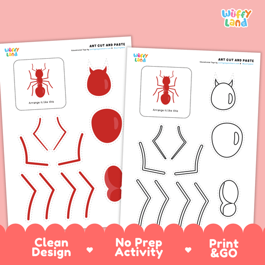 Ant Cut and Paste Craft | Ant Craft Coloring Page & Insect Activity