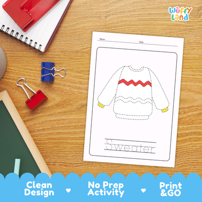 Snowy Shapes Tracing Pack Worksheets