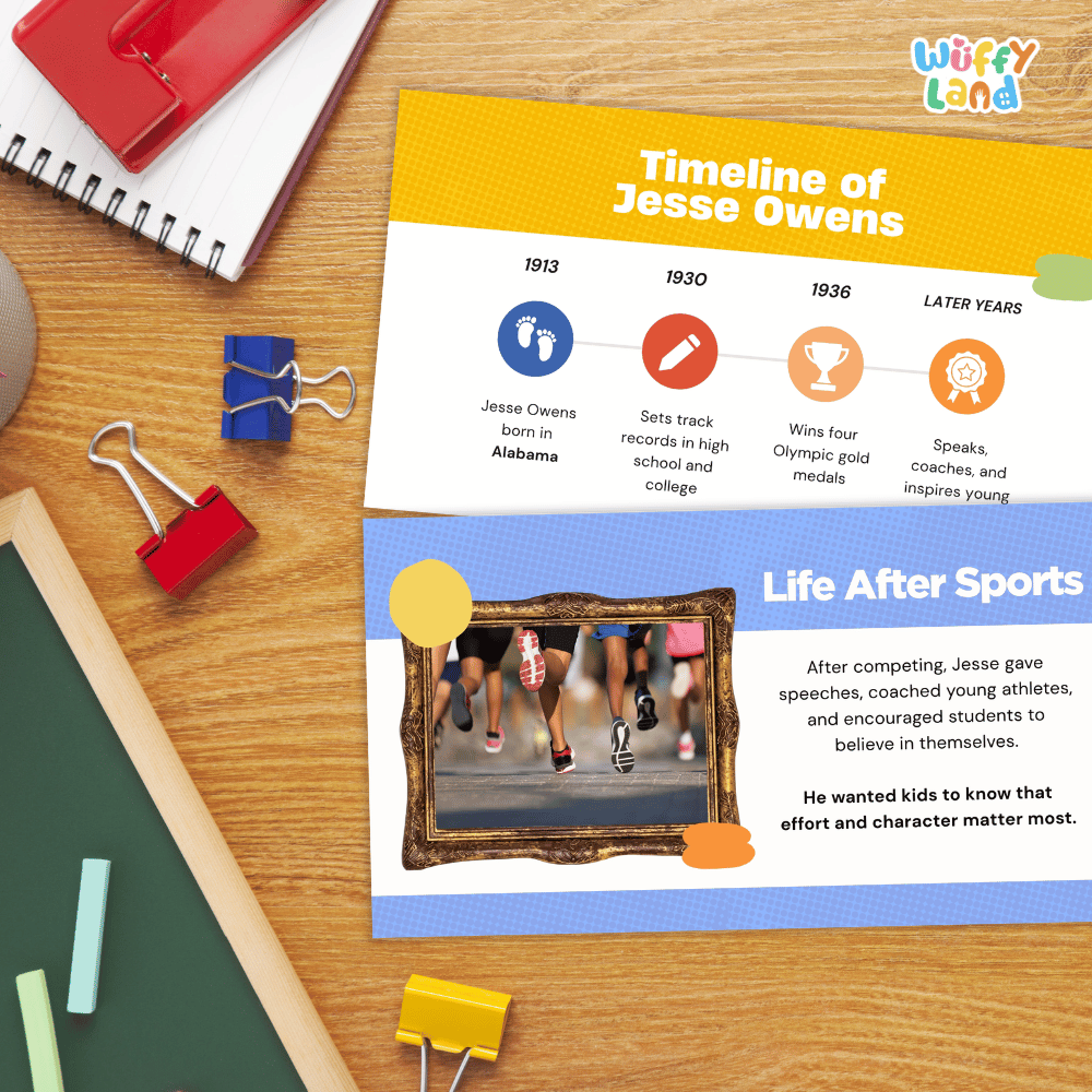 Jesse Owens Biography PDF Slides - Kid-Friendly History Presentation