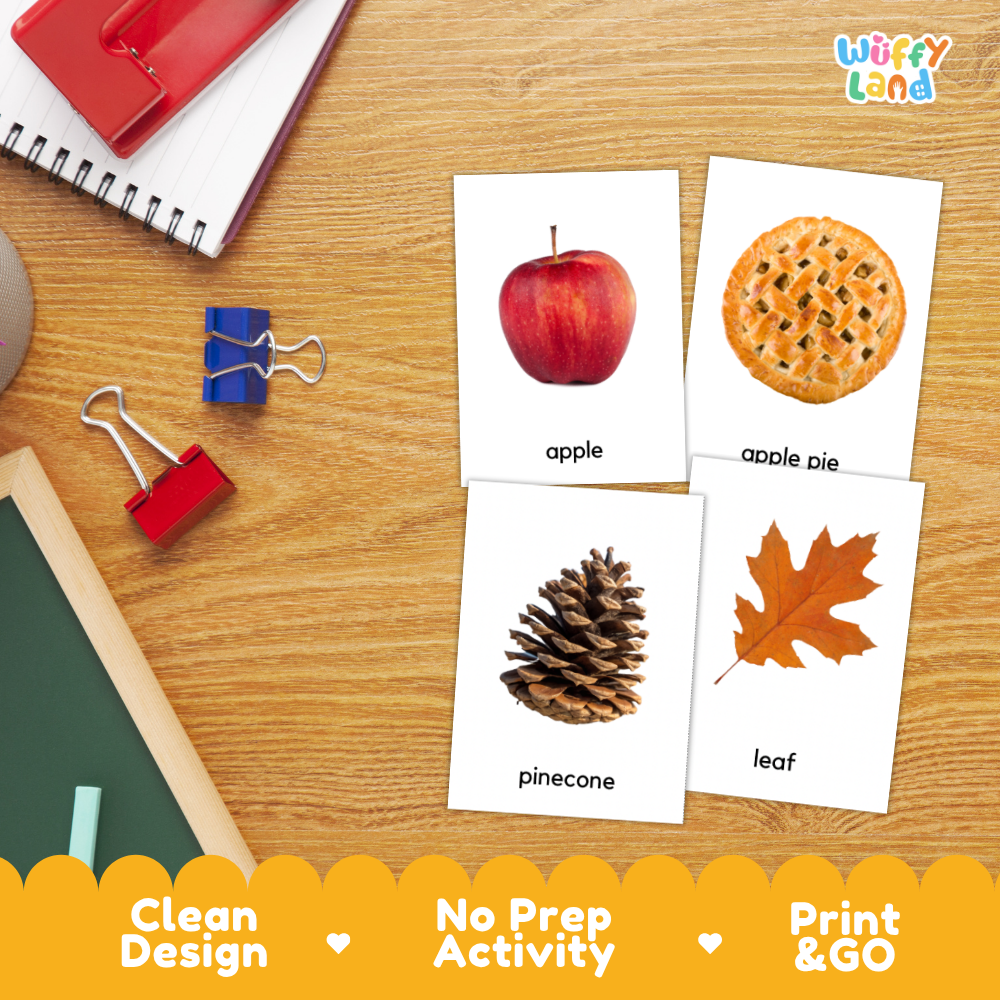 Fall Vocabulary Flashcards Worksheets and Printables