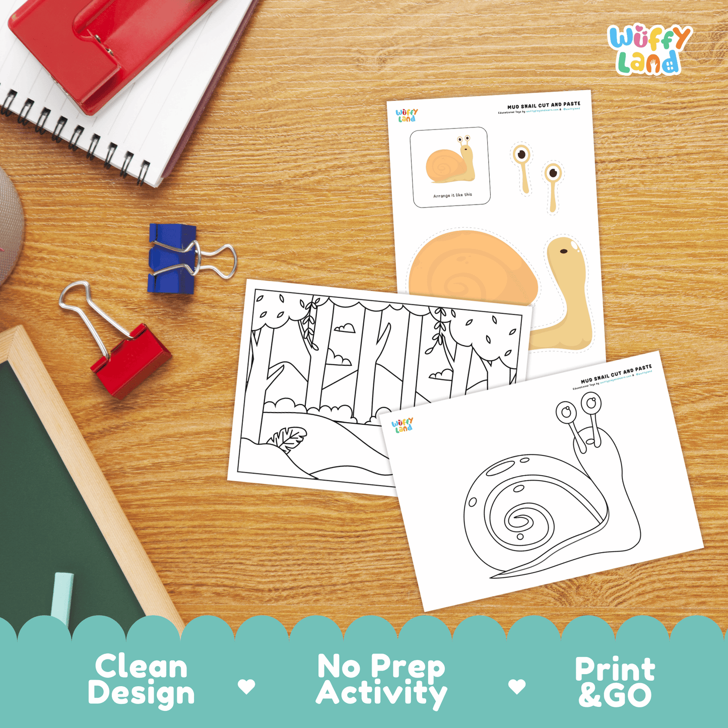 Mud Snail Cut and Paste Craft | Snail Coloring Page & Animal ActivityMud Snail