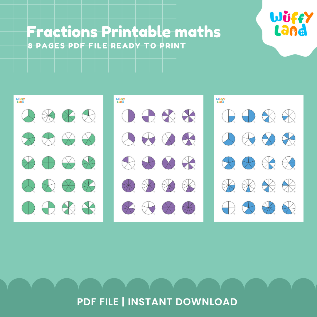 Lembar Kerja Pecahan yang Dapat Dicetak untuk Anak-Anak - Pusat Matematika Pencocokan Pecahan Visual