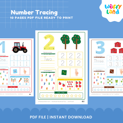 Number Tracing Worksheets for Kids - Fun & Engaging Learning Printables!