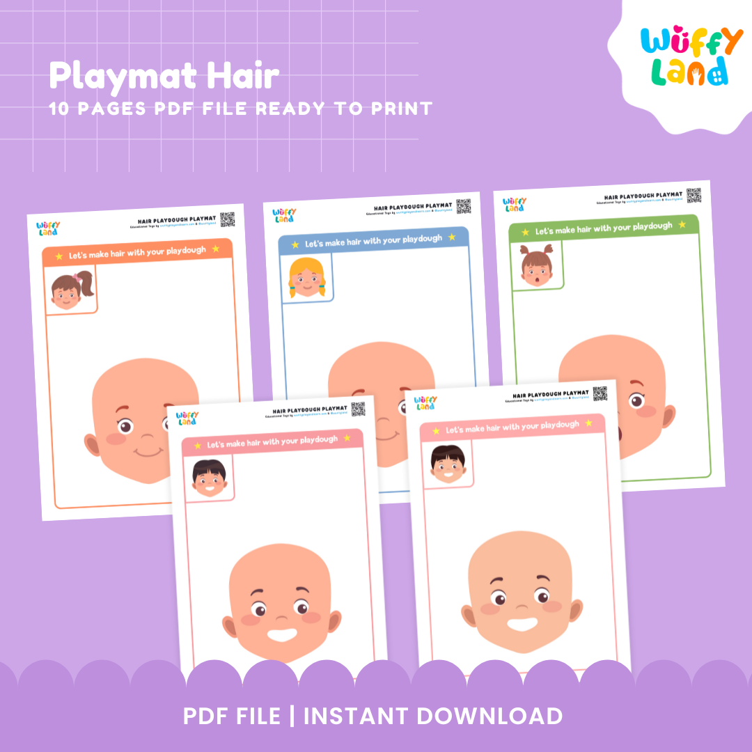 Playmat Hair Styling Activity - 4 Pages of Creative Fun for Kids!