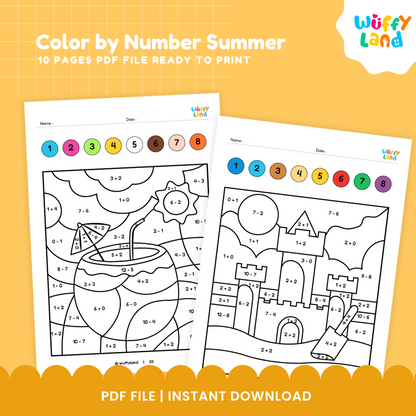 Color by Number – Summer Edition! No Prep Fun Activities Ready to Print