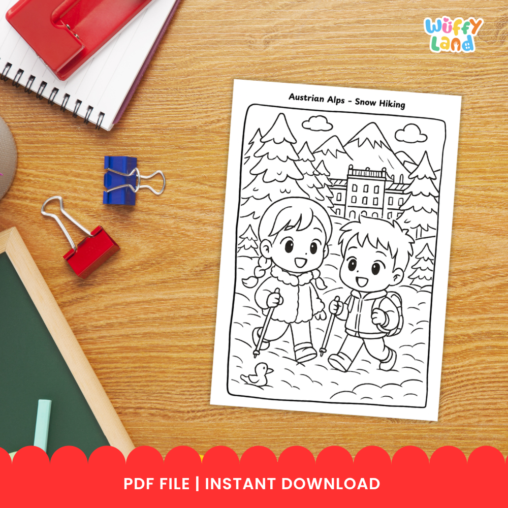 Austria Geography Coloring Pages European Culture Landmarks Alps Vienna Music Tyrol Printable Activity Pack