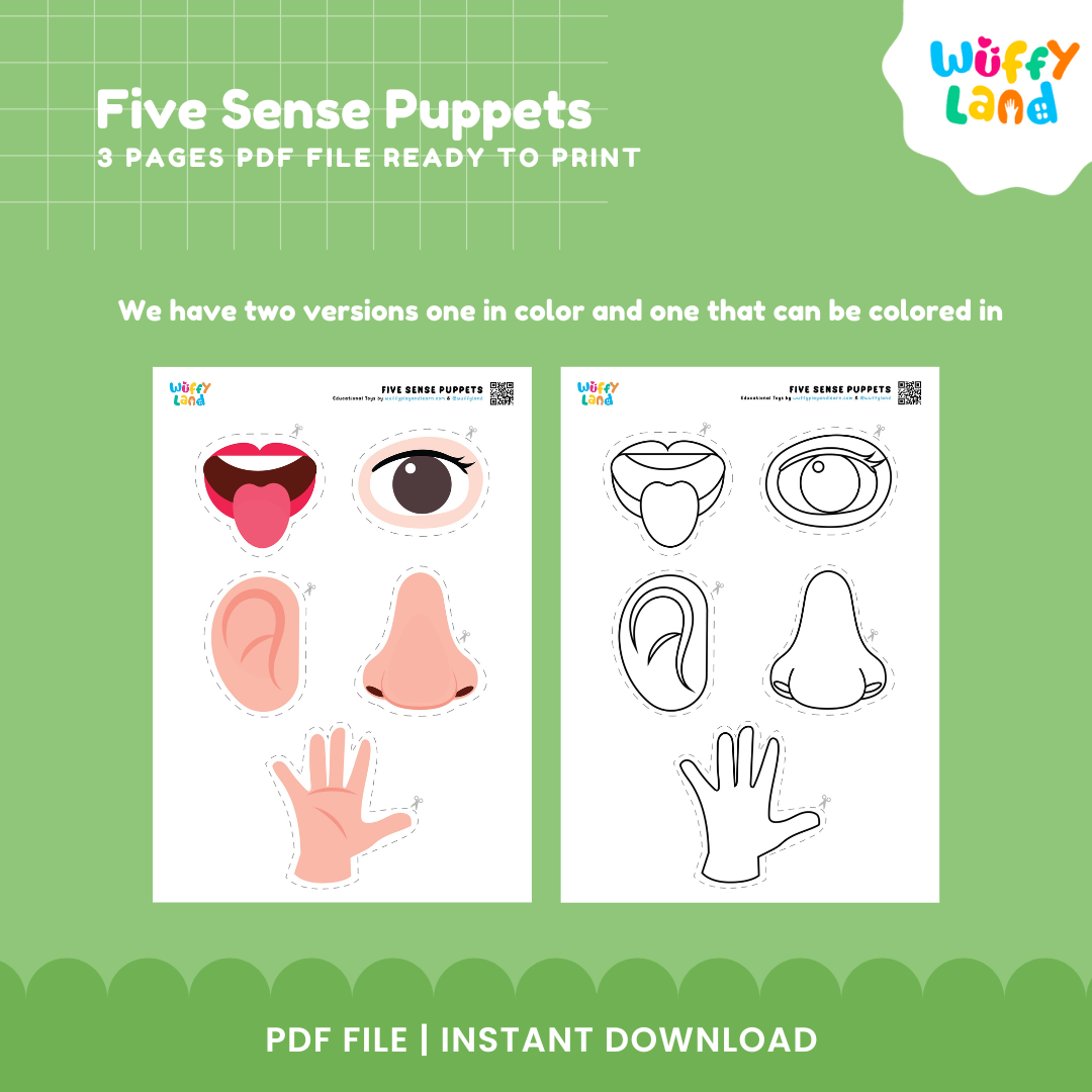 Five Sense Puppets – Fun Educational Printable for Kids!