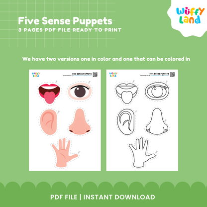 Five Sense Puppets – Fun Educational Printable for Kids!