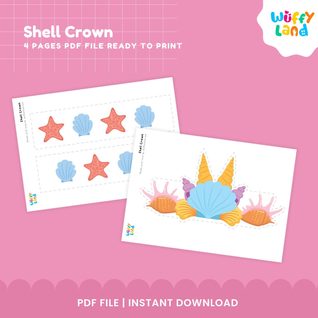 Shell Crown Printable Craft - Fun Ocean-Themed Activity for Kids!