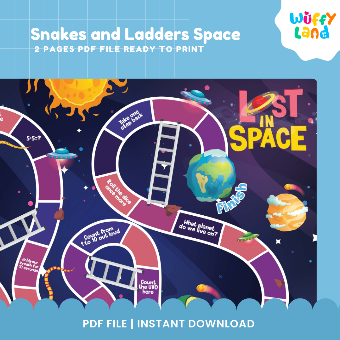 Snakes and Ladders Space โ wuffyplayandlearn