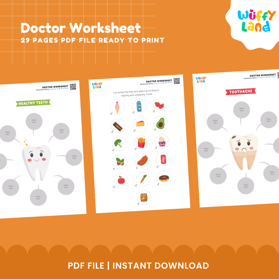 Doctor Themed Worksheets for Kids: Fun & Educational Activities | Printable PDF | Instant Download