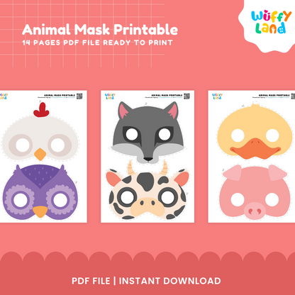 Printable Animal Masks for Kids - DIY Animal Party Masks - Fun Animal Face