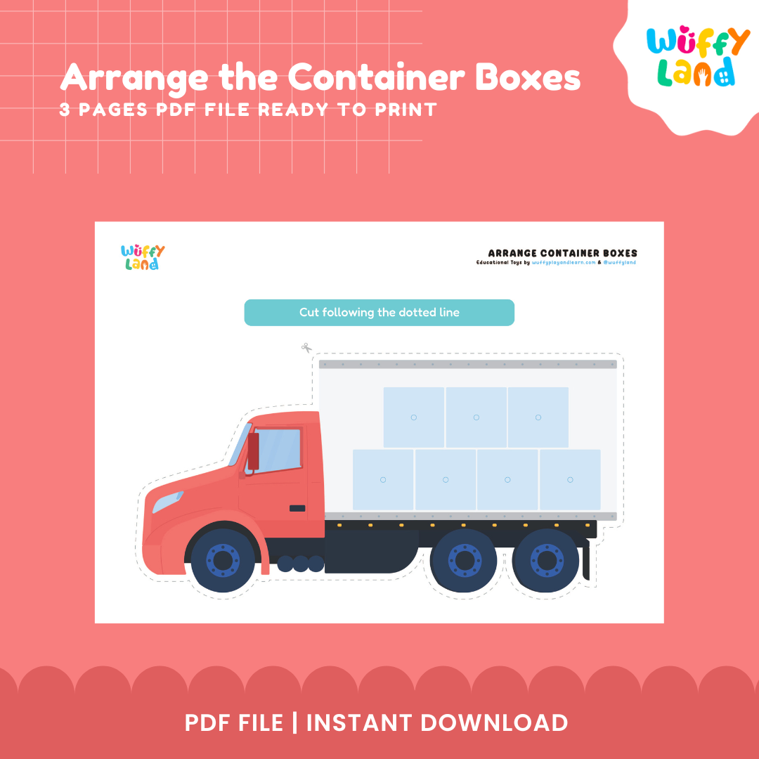 Atur Kotak Kontainer yang Dapat Dicetak - Permainan Logika Spasial Visual untuk Anak-Anak