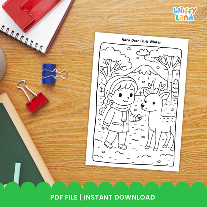 Japan Coloring Pages | Japan Landmarks, Culture & Travel Scenes | No Prep Printa