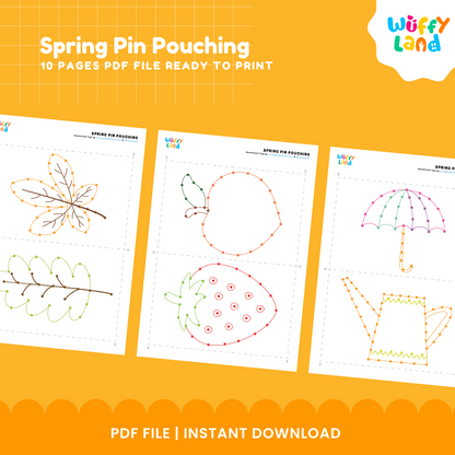 Spring Pin Poking Activity - Fine Motor Skills Spring Theme Printable