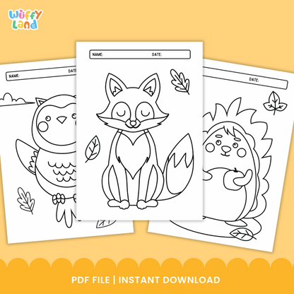 Autumn Coloring Pages - Fall Coloring Sheets for Kids - Printable Fall Activities