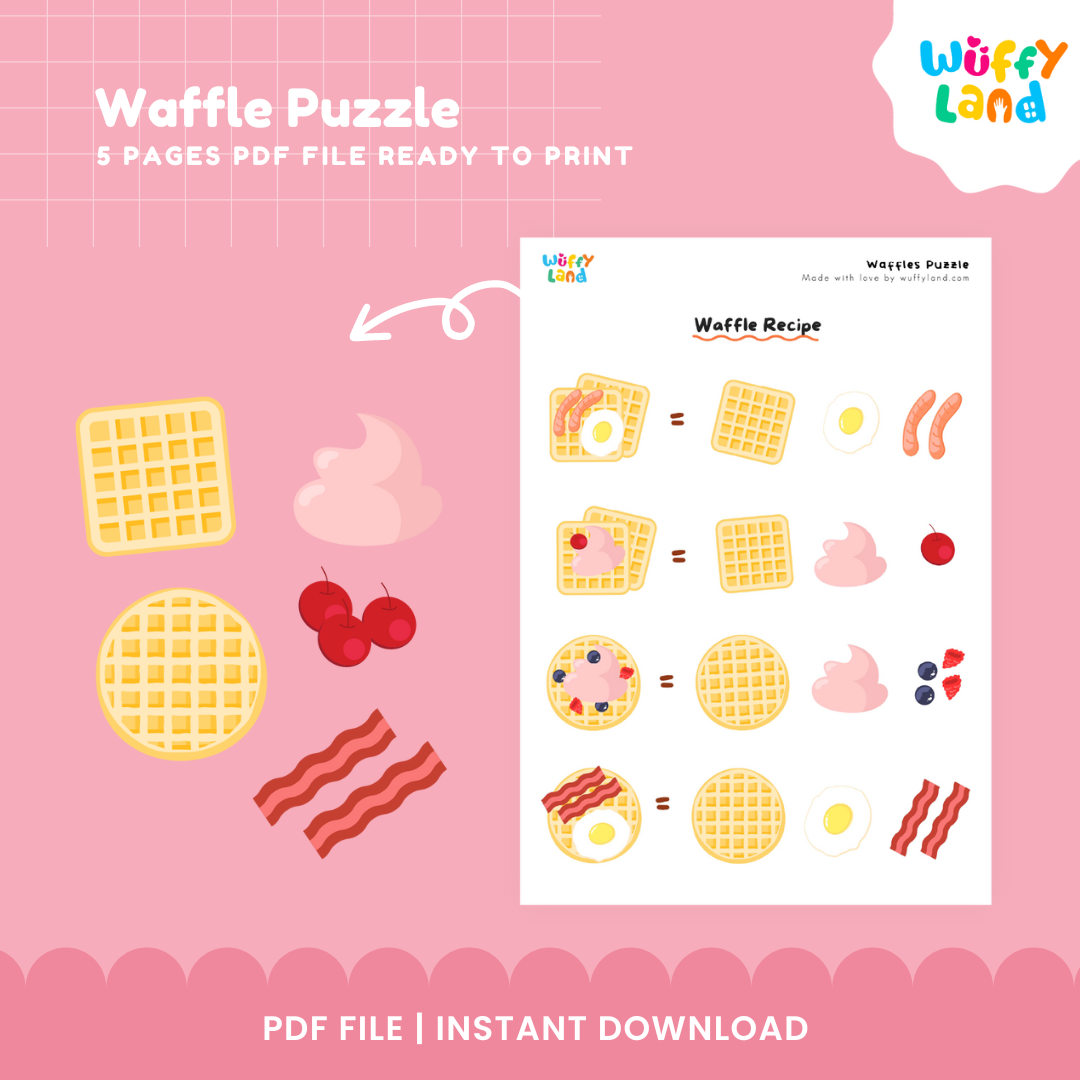 Waffle Puzzle β Build Your Own Waffles Printable Game β wuffyplayandlearn