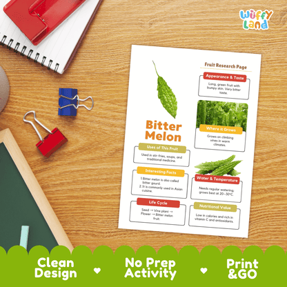 Bitter Melon Science Activity | Vegetable Research Project | Healthy Eating