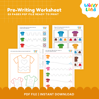 Pre-Writing Worksheets for Preschoolers - Educational Tracing Activities - Early Learning Printable